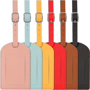 <span class=keywords><strong>Étiquette</strong></span> de <span class=keywords><strong>bagage</strong></span> en cuir PU de qualité supérieure pour valise, protection de la vie privée, identification de bagages, <span class=keywords><strong>étiquette</strong></span> de sac de voyage, carte d'identification pour sac à dos - Product Image 1
