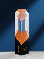 Trophée en cristal, médaille personnalisée JB-019, ambiance haut de gamme, lettrage gravé créatif pour récompenser les employés exceptionnels