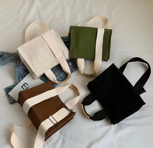 Sac fourre-tout en toile de coton de grande capacité, écologique, de haute qualité, personnalisé avec logo et poignée en ruban imprimé - Product Image 3