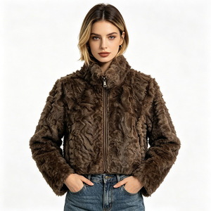 Blouson court en fausse fourrure <span class=keywords><strong>pour</strong></span> <span class=keywords><strong>femme</strong></span>, <span class=keywords><strong>taille</strong></span> <span class=keywords><strong>petite</strong></span>, coupe ajustée, en peau de mouton intégrée, manteau de mode <span class=keywords><strong>pour</strong></span> <span class=keywords><strong>femme</strong></span> - Product Image 5