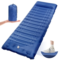 Matelas de camping gonflable moderne en TPU épais et léger, taille individuelle 6,5 pieds, avec pompe à pied intégrée, idéal pour hôtel, voyage, tente, randonnée