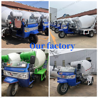 Camion Tricycle à Moteur Diesel 1m³ (2,5 Verges Cubes) Mobile Petit Mini Malaxeur à Béton Hydraulique Autochargeur