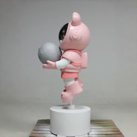 Sculpture d'art personnalisée en fibre de verre, ours spatial multicolore de dessin animé, pour exposition en galerie commerciale, entrée de café