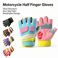 Gants de moto demi-doigts antidérapants avec protection en gel pour la paume, respirants et résistants à l'usure