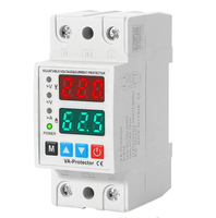 Protecteur de surtension et de sous-tension réglable 2P 220V 40A 63A, relais de protection de tension à montage sur rail DIN