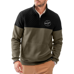 Sweat-shirt Slim Fit pour Hommes avec Blocs de Couleurs Impression Bouffante Logo Côtelé Col Montant Plateau à Pain Poche Technique Brodée Usine - Product Image 4