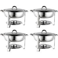 Offre Spéciale chauffe-plats rond en acier inoxydable de 7 litres pour restaurants hôtels cuisinière électrique buffet hôtel utilisation capacité de 5L