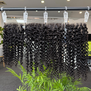 Prix de gros 100% Cheveux humains vietnamiens bouclés Jerry, Closure en dentelle HD 5x5, 14-20 pouces, Closures 2x6, 4x4, 5x5, 6x6, Diverses formes de vagues - Product Image 1