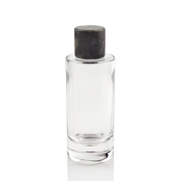 Bouteille de parfum en verre vide 50ml 17 oz. fl de luxe rectangle et couvercle en marbre avec logo personnalisé multicolore en pierre de jade