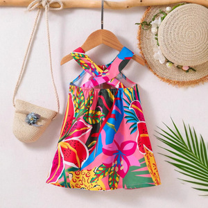 Gonna da spiaggia a trapezio in cotone con stampa floreale per bambine - <span class=keywords><strong>Moda</strong></span> transfrontaliera per tutte le stagioni - Product Image 2