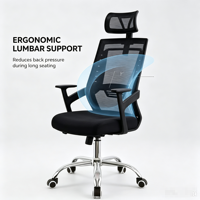 Chaise de bureau de direction ergonomique à dossier haut en maille, design moderne, pour mobilier de bureau commercial - Nouveau produit - Réglable