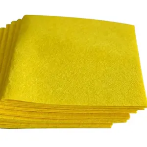 Chiffon de nettoyage réutilisable, vente en gros, économique, sans peluches, jaune, polyvalent