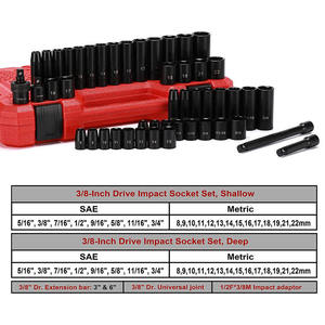 Jeu de clés à douilles robustes de 50 pièces, 3/8 pouce, pour réparation automobile, clé à chocs, kit d'outils à main, coffret rigide, OEM - Product Image 6