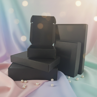 Boîte cadeau en kraft noir, emballage robuste pour cadeaux généraux, écologique, finition lisse, personnalisable, légère et portable