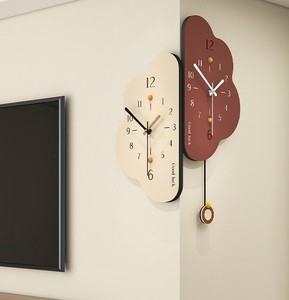 Creative Elegant Battery Powered Wood Cream Style Double Sided Silent Sweep Second Movement Digital Analog Display <b>Wall</b> <b>Clock</b> - Product Image 2