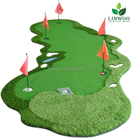 Terrain de mini-golf sur mesure en gazon artificiel pour la pratique du putting, équipement pour parcs à thème, jardins et enseignement en extérieur