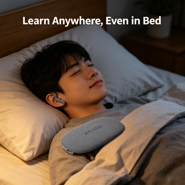 Wireless Bone Conduction Sleep & No Disturb Pillow Speaker with Built-in White Noise and TF Card Support