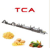 Ligne de production de frites 2 tonnes Ligne de production entièrement automatique Machine à frire 1/4 frites