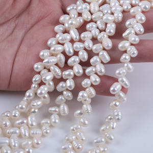 Perles d'eau douce naturelles en forme de riz de 6-7 mm en gros, accessoires semi-finis faits à la main pour collier et bracelet - Product Image 3