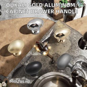 Poignées de tiroir en aluminium doré Oukali modernes pour salle de bain, décoration intérieure, quincaillerie de fabrication en gros - Product Image 2