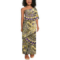Ensemble robe 2 pièces pour enfant Vêtements à motif polynésien pour filles Église fidjienne Samoa Robes Puletasi pour enfants Style insulaire