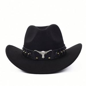 2025 Autumn Winter Jazz <b>Hat</b> Cow Head Leather <b>Band</b> Silk Screen Printed Custom Brand Hot Sale Cowboy <b>Hat</b> Party Casual Fashion - Product Image 1