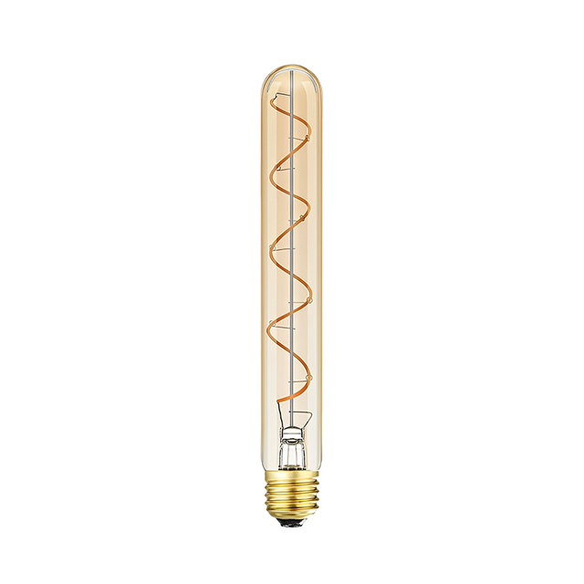 T300 brown single spiral bulb, vintage bulb with transparent amber filament, suitable for indoor decoration, LED bulb
