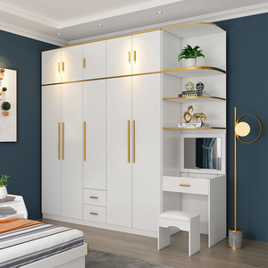 Mécanisme de porte coulissante de garde-robe de chambre à coucher extensible en bois massif moderne couleur de taille personnalisable pour l'appartement hôtel salon utilisation - Product Image 5