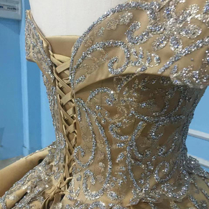 Robes de soirée formelles à sequins dorés de luxe, épaules dénudées, de Dubaï Jancember 9791-1 - Product Image 4
