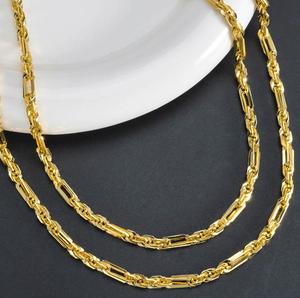 Collar de Moda de Alta Gama con <span class=keywords><strong>Cadena</strong></span> <span class=keywords><strong>Trenzada</strong></span> de Tres Capas, Simple y Personalizado, para Hombre y Mujer, 750, 18k, Accesorios - Product Image 2