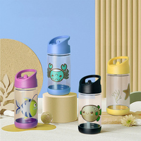 Nouvelle Arrivée Gobelet à Paille pour Enfants Motif Animaux Marins Mignons Anti-fuite Sans BPA Qualité Alimentaire Portable pour Camping et École