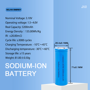 Batterie Sodium-ion Selian Energy 26700 3V 3200mAh SIB Rechargeable NA Cycle de vie des cellules 3000 + pour outils électriques E-bike - Product Image 3