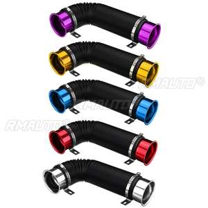76mm 1M Car Air Filter Intake Cold Pipe Flexible Duct Feed <b>Hose</b> Kit With Tuyere Inlet <b>Clamp</b> Tube <b>Hose</b> Air Intake Pipe - Product Image 1