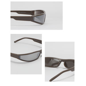 ヴィンテージ女性スリムナローラップアラウンドサングラス長方形トラベルシェードUV400レトロブラックフレームアイウェア男性用Gafas De Sol - Product Image 4