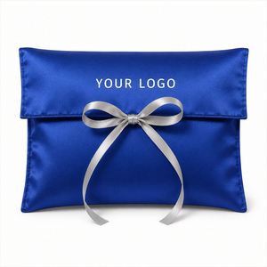 Boîte rigide en satin bleu royal avec ruban de soie pour une expérience d'ouverture ultime - Product Image 1