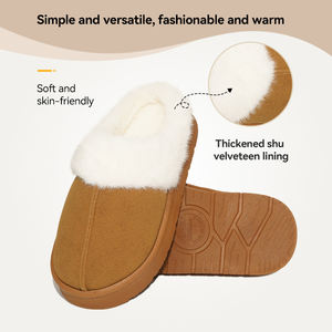 Chaussons d'intérieur pour femmes, chaussures antidérapantes à semelle épaisse, chaussons pour femmes avec semelle intérieure en mousse à mémoire de forme, pour l'intérieur et l'extérieur - Product Image 3