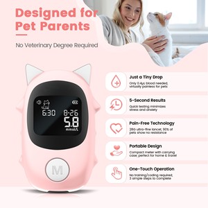 Système de surveillance de la <span class=keywords><strong>glycémie</strong></span> pour animaux domestiques, testeur de <span class=keywords><strong>glycémie</strong></span> vétérinaire pour chat et chien, lecture rapide en 5 secondes, dispositif de test pour animaux diabétiques - Product Image 1