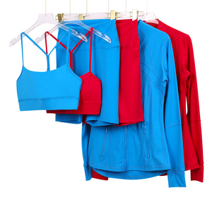 Set Yoga di Lusso con Logo, Stesso Marchio DF, Giacca e Leggings da Donna, Altamente Elastico, Traspirante, Tessuto Morbido come Burro, Cerniera Dorata - Product Image 3
