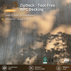 Solución Personalizada Mexytech, Precio de Fábrica, Innovador Sistema de Bloqueo, Suelo de WPC ZipDeck Sólido para Espacios de Ocio Multifuncionales al Aire Libre - Product Image 1