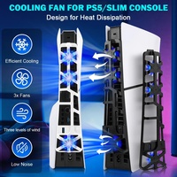Ventilateur de refroidissement pour PS5 Slim, 3 niveaux, lumière LED, Hubs USB3.0, système de refroidissement pour Play Station 5 Slim, accessoires pour console numérique/disque