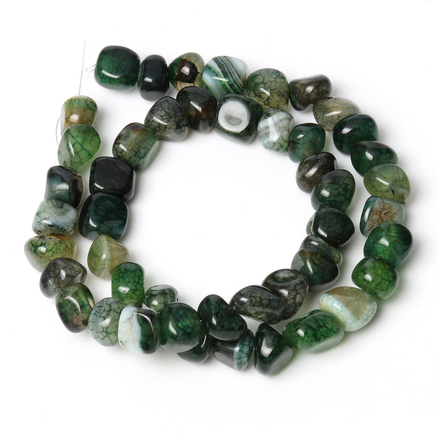 อาเกตมังกรสีเขียวแบบไม่สม่ำเสมอ