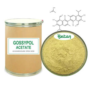 Certificado Fabricante 98% Gossypol Acetato Polvo Gossypol-Ácido acético CAS 12542-36-8 - Product Image 1