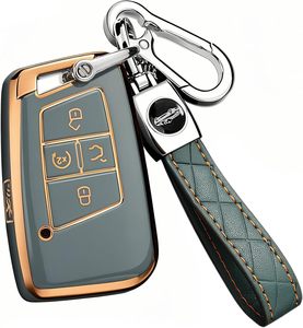 Housse de clé pour Volkswagen avec porte-clés, étui de clé en TPU compatible avec VW SEL GLI Passat Arteon, protection de démarrage à distance - Product Image 3