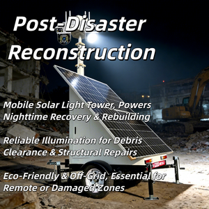 Torre de Iluminación Móvil Híbrida Solar Diésel con 4x200W LED - Iluminación de Doble Potencia para Construcción Remota, Sitios Mineros y Proyectos Fuera de la Red - Product Image 4