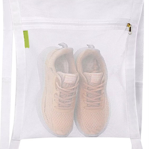 Bolsa de red de lavado para <span class=keywords><strong>secadora</strong></span> de zapatillas blancas grandes, malla HoneyComber con correa de cremallera, zapatos reutilizables, herramienta de lavandería para uso doméstico - Product Image 1