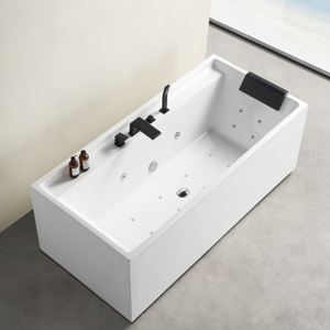 Modernes weißes Acryl 2 Personen Hydro <span class=keywords><strong>massage</strong></span> Freistehende <span class=keywords><strong>Massage</strong></span> Badewanne Wasserstrahl Badewanne Whirlpool Spa Badewanne für den Innenbereich - Product Image 1