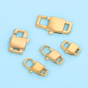 Cierre de Mosquetón Tipo D |   Conector de Gancho de Acero Inoxidable con Baño de Oro PVD de 18K para Pulseras, Collares, Bolsos y Accesorios DIY - Product Image 1