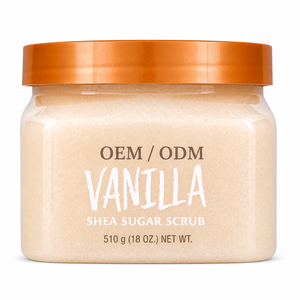 Gommage corporel blanchissant au sucre, hydratant et exfoliant naturel au beurre <span class=keywords><strong>de</strong></span> karité et à la vanille biologique, marque privée, soins <span class=keywords><strong>de</strong></span> la peau - Product Image 1