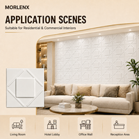 MORLENX Panneau mural 3D carré minimaliste en PVC, cadre flottant, carreau décoratif géométrique pour l'intérieur des appartements et bureaux