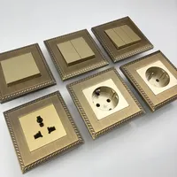 Sakelar Retro Standar Eropa BAOBEN, Stopkontak Dinding Logam Paduan Seng Vintage Eropa, Stopkontak Lampu Rumah Universal